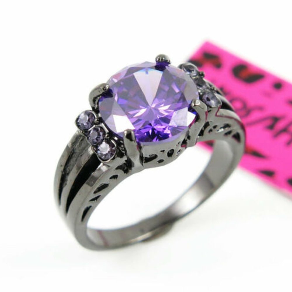 BJ Elegant Purple Crystal Fashion RIng